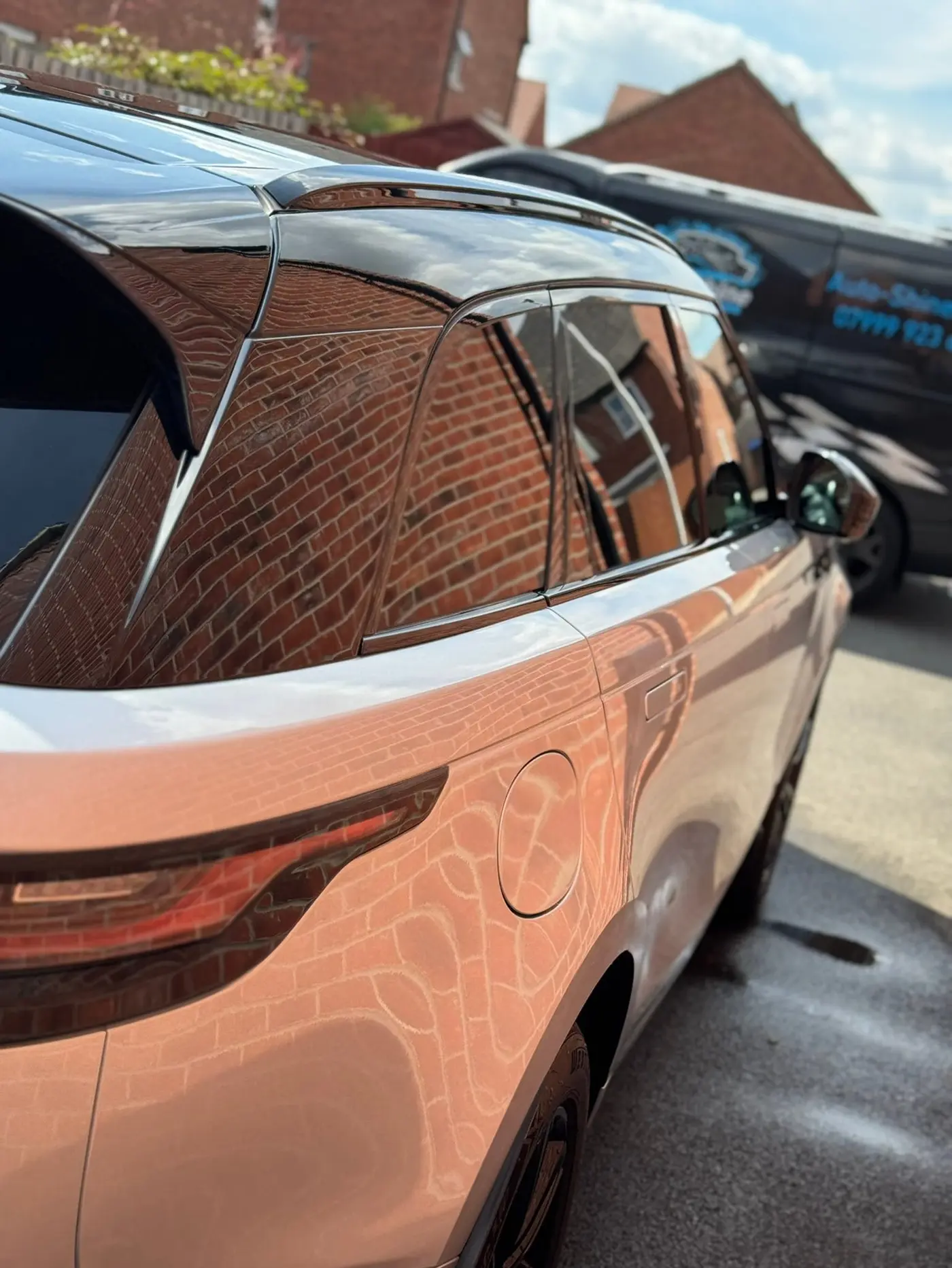 Range Rover detailed at the customer's address